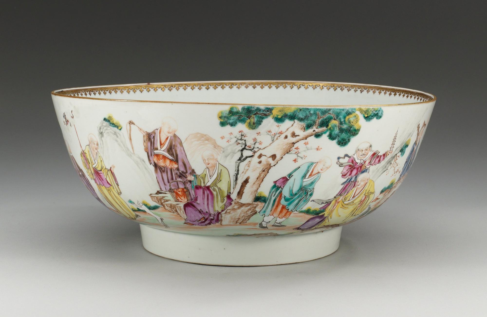 BÅLSKÅL, kompaniporslin. Qing dynastin, Qianlong (1736-95).