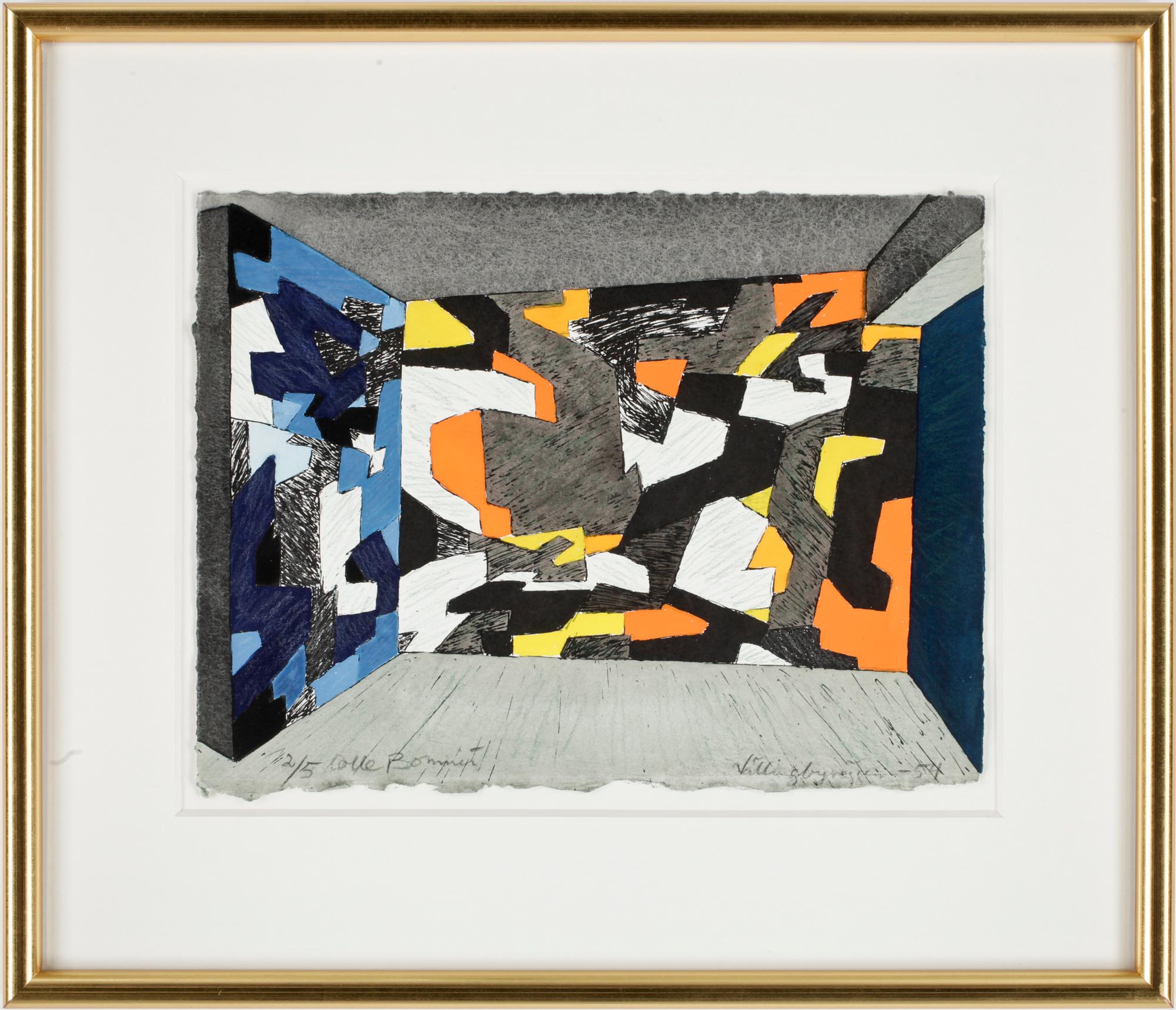 OLLE BONNIÉR, färglitografi, sign bär numrering.