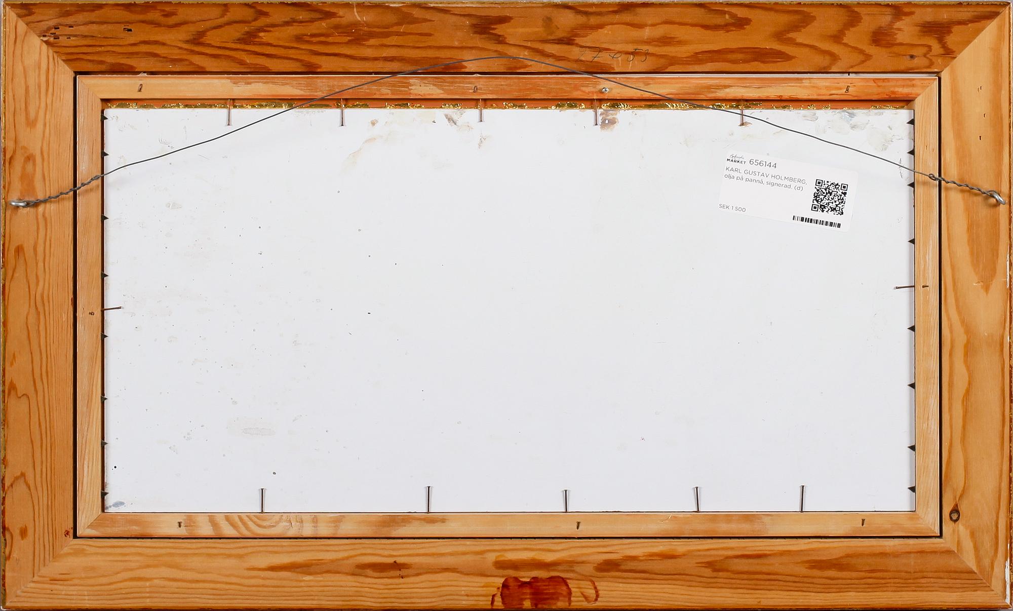 KARL GUSTAV HOLMBERG, olja på pannå, signerad.