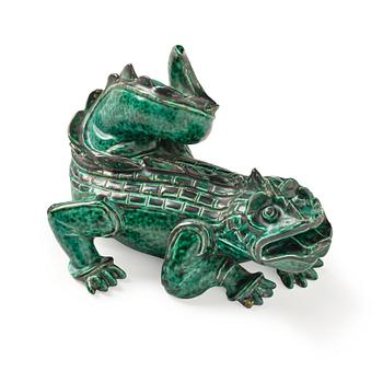 38. Wilhelm Kåge, an "Argenta" stoneware figure of a dragon puppy, Gustavsberg, Sweden ca 1940.