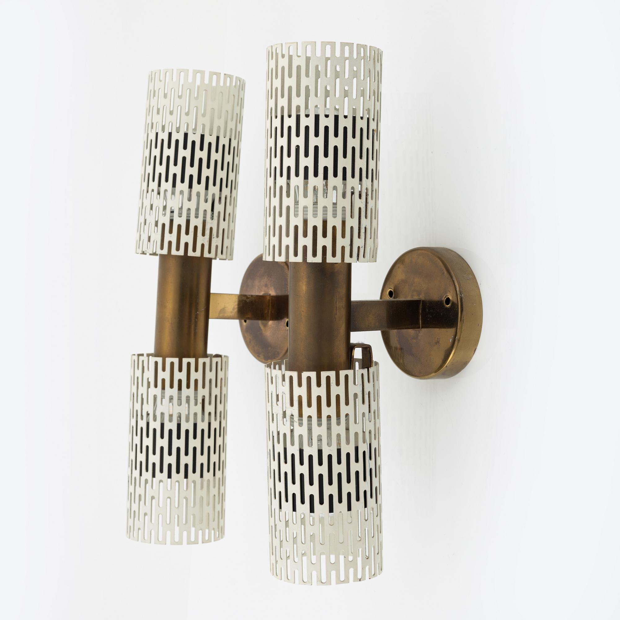 Harald Notini, a pair of model 11262 wall lights, Böhlmarks, 1940's/1950's.