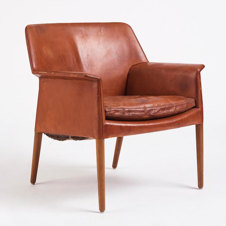 Ejner Larsen & A. Bender Madsen, a leather easy chair, Willy Beck, Denmark.