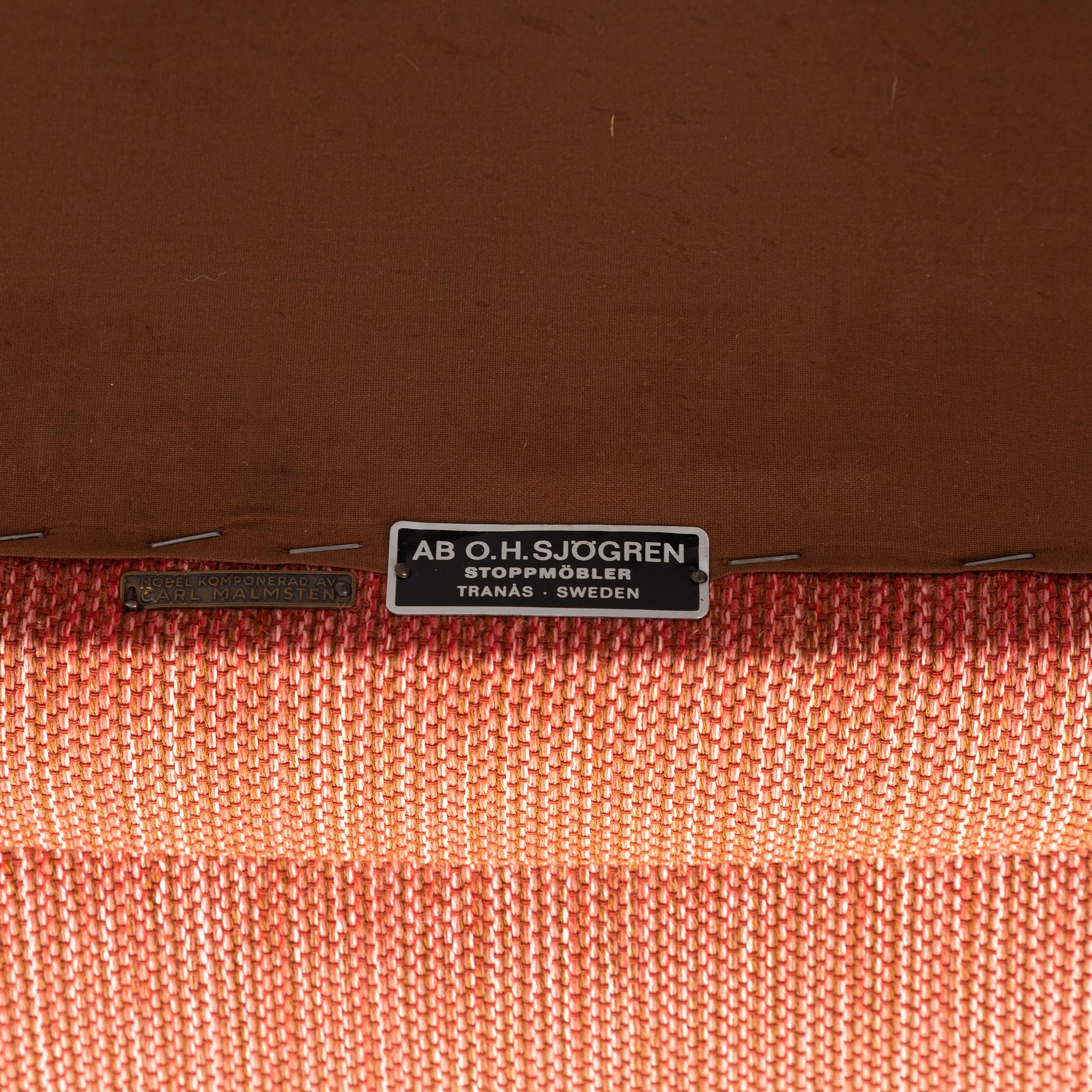 Carl Malmsten, fåtöljer, ett par, "Patron", AB O.H. Sjögren, Tranås.