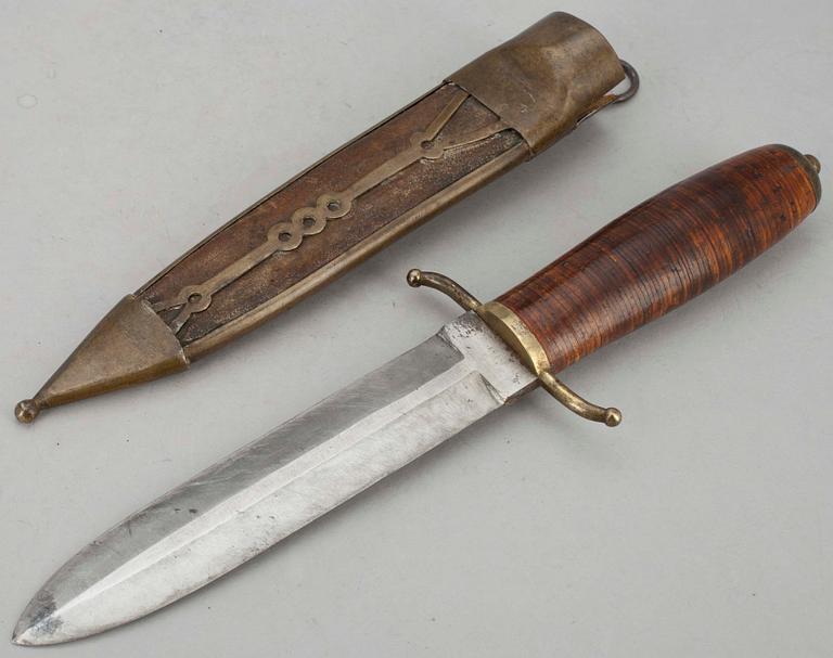 DOLK, näverskaft, mässingsslida. 1800-talets senare hälft.