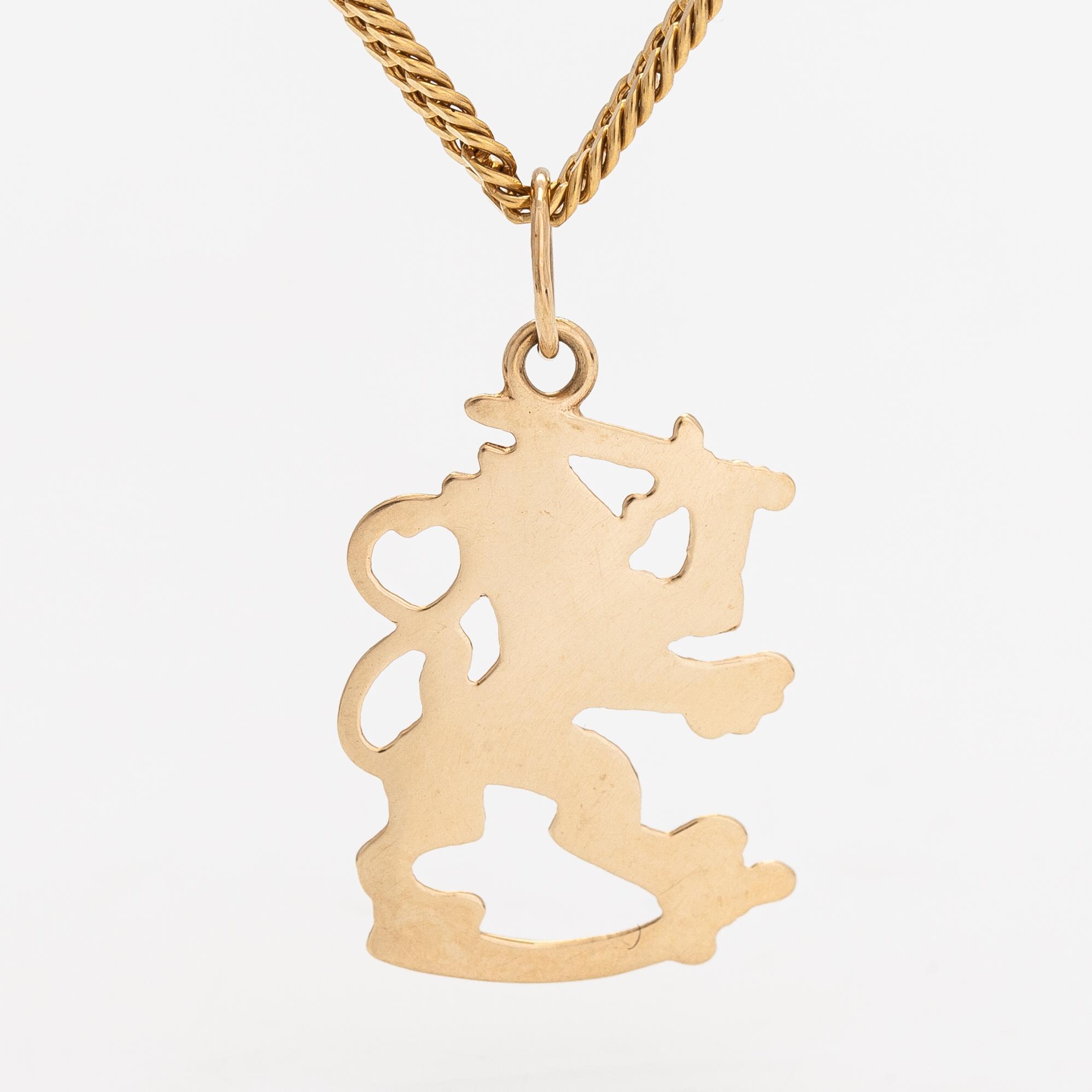 A 14K gold necklace.