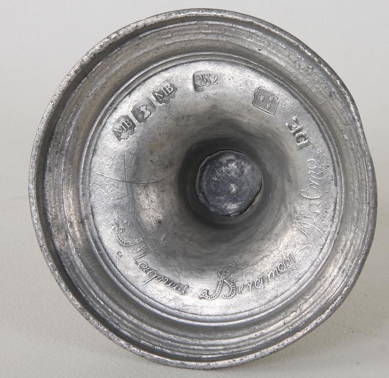 LJUSSTAKE, tenn, gustaviansk, Magnus Bergman, Malmö (1794-1809).