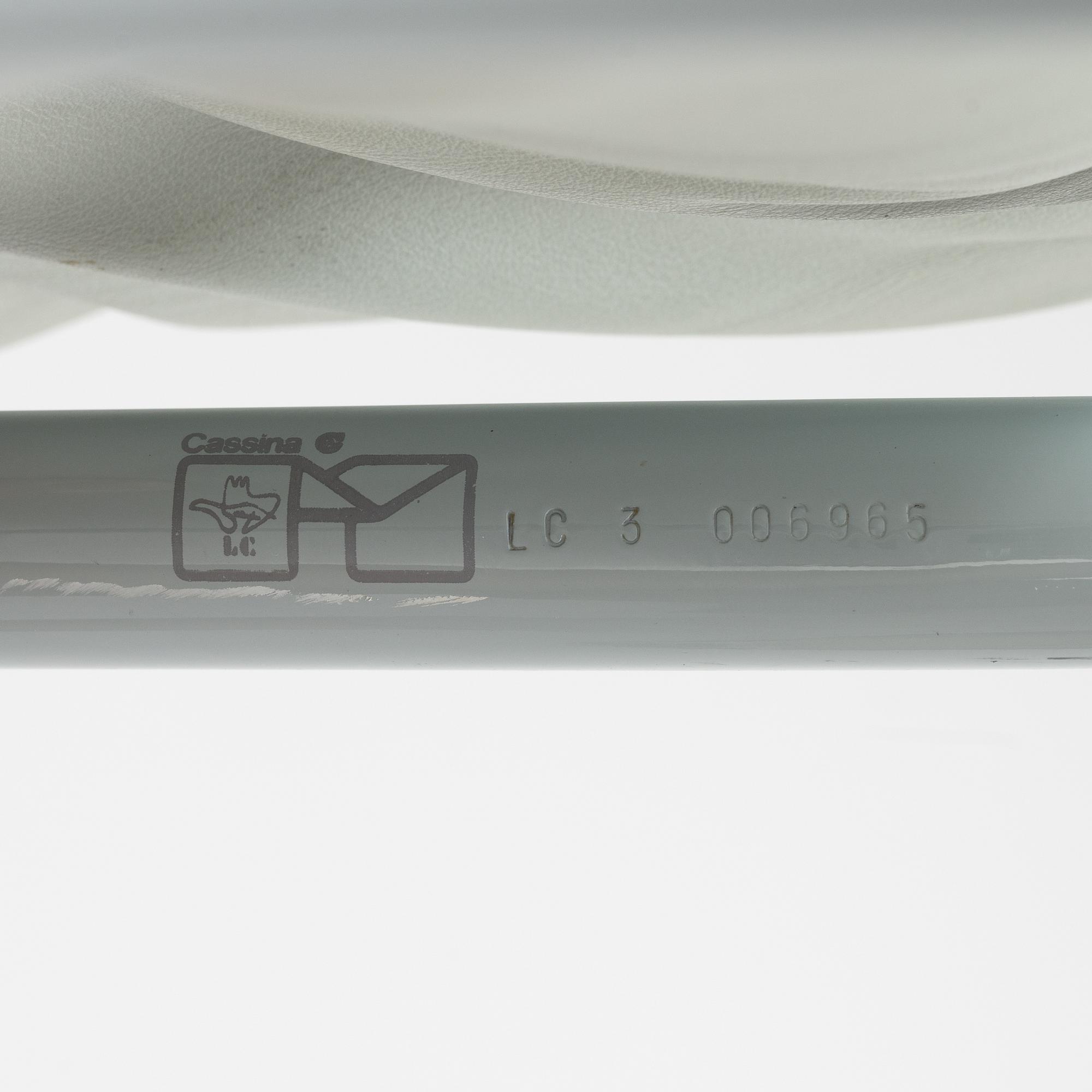 Le Corbusier, Pierre Jeanneret & Charlotte Perriand, fåtölj, "LC3", Cassina, Italien.