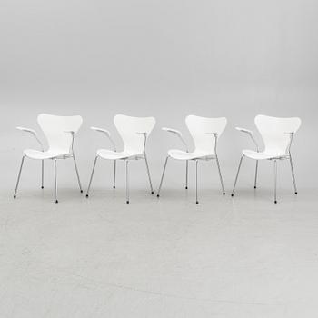 Arne Jacobsen, armchairs 4 pcs, "The Seven", Fritz Hansen, Denmark, 2002.