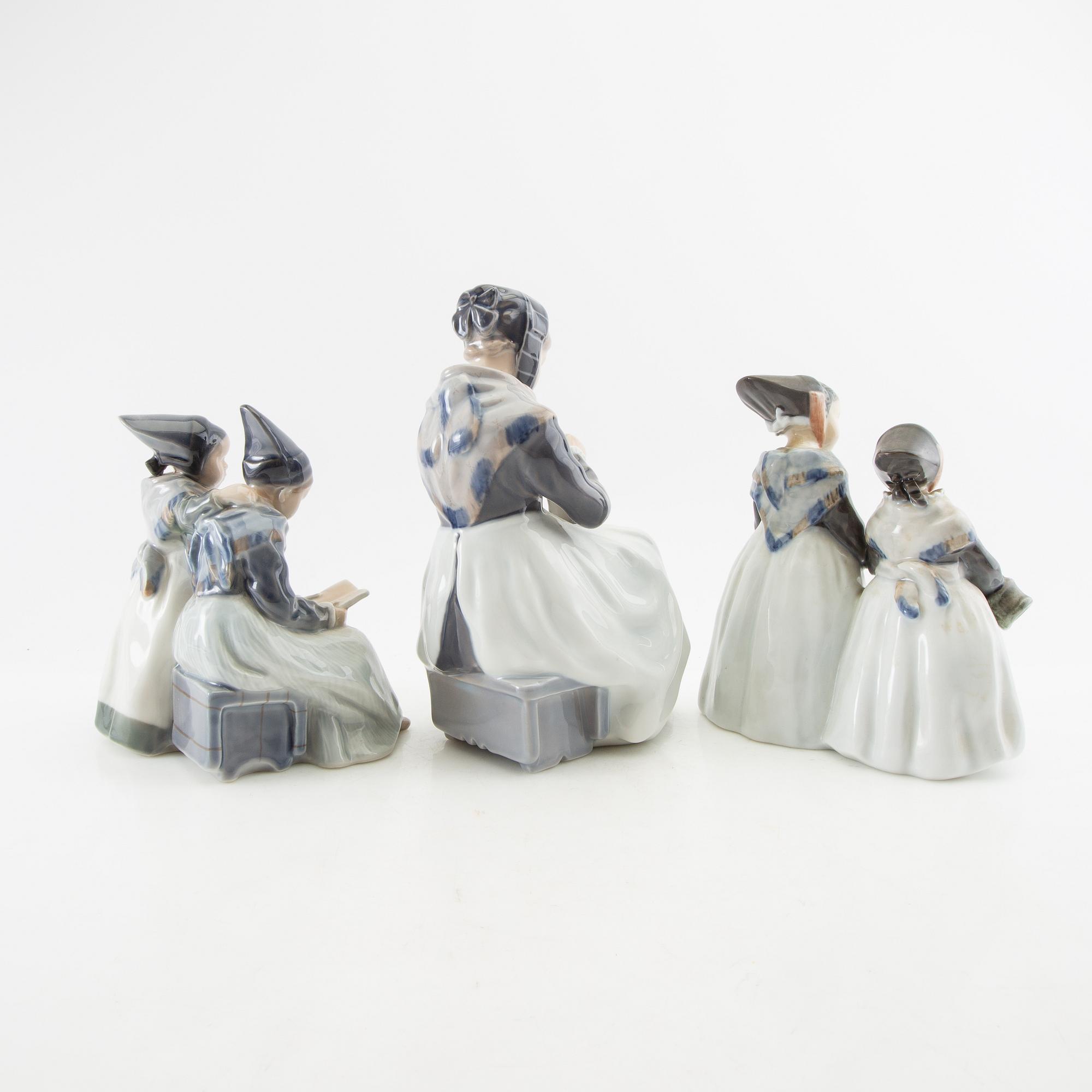 Figurines 3 pcs Royal Copenhagen mid/second half of the 20th century porcelain.