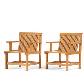 60. John Kandell, a pair of armchairs, J. E. Blomqvist Möbelfabrik, Uppsala, designed for the City Archive of Stockholm, 1958-59.