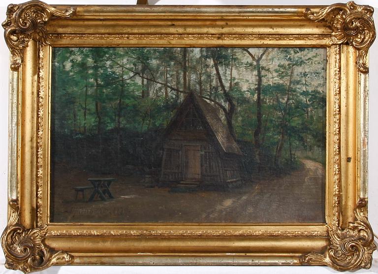 ALFRED THÖRNE, olja på pannå, sign o dat 1879.