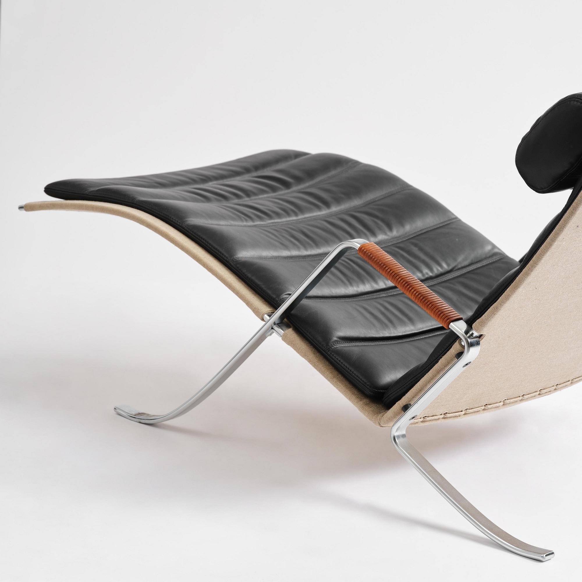 Preben Fabricius & Jørgen Kastholm, liggfåtölj, "Grasshopper", modell FK 87, Lange Production, Danmark, efter 2006.