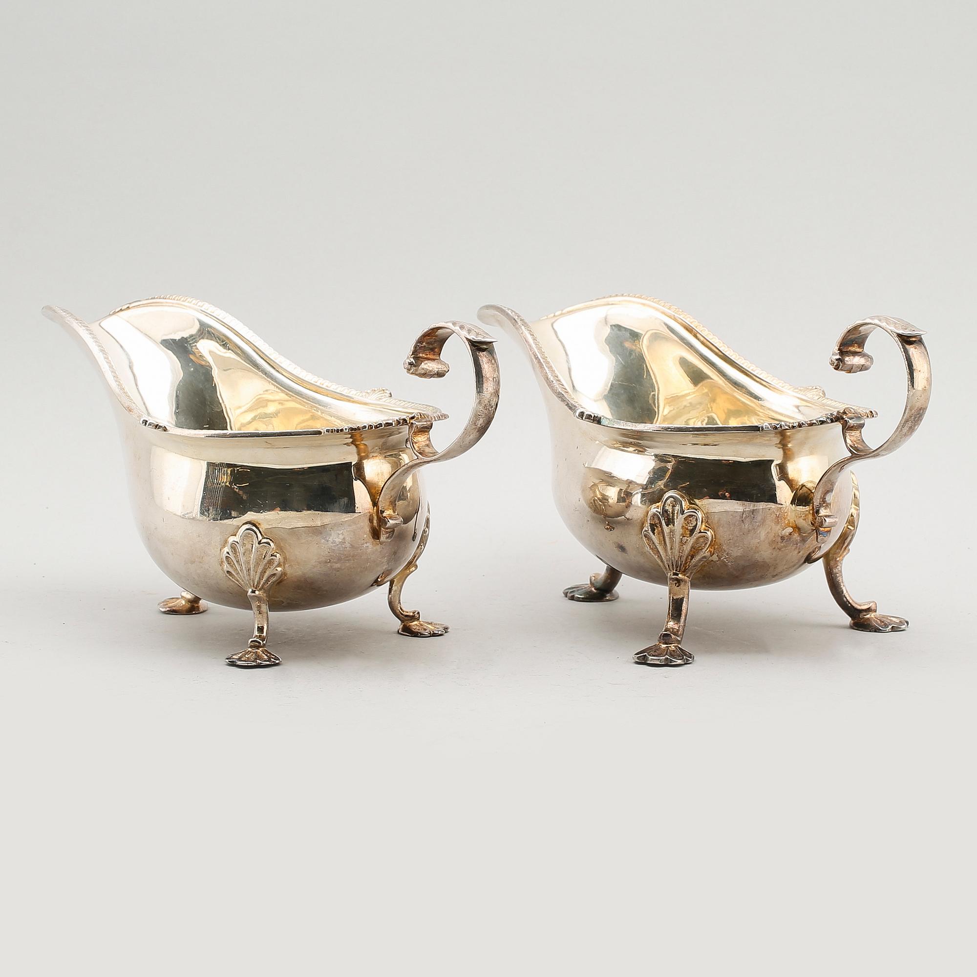 SÅSSNIPOR, 2 st, pläter, Walker & Hall, Sheffield, 1900-talets första hälft.