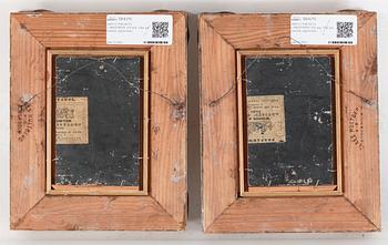 ARVID MAURITZ LINDSTRÖM, Ett par, Olja på pannå, signerade.