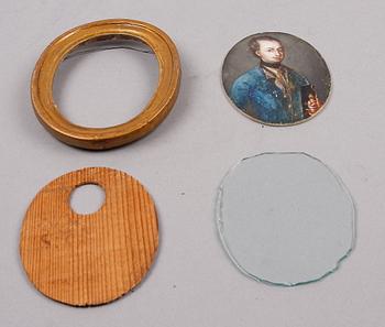 JOHANNES HEINRICH MÖLLER, tillskriven, miniatyr, gouache på ben, 1800-tal.