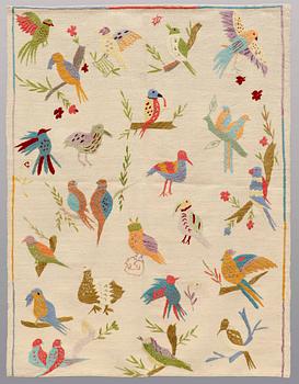 A carpet, embroided flat weave, ca 171 x 131 cm.
