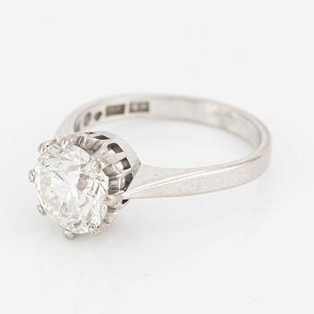 Ring, 18K vitguld med briljantslipad diamant 2.62 ct enligt gravyr.