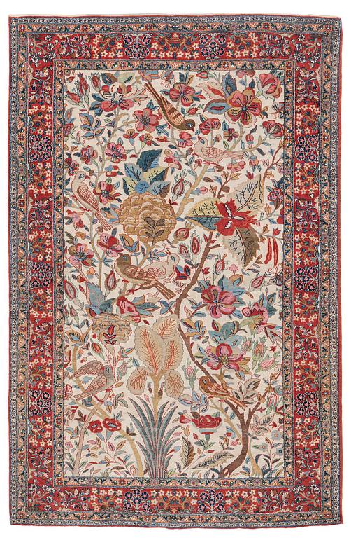 Matta semiantik Ghom, part silk, ca 209 x 136 cm.