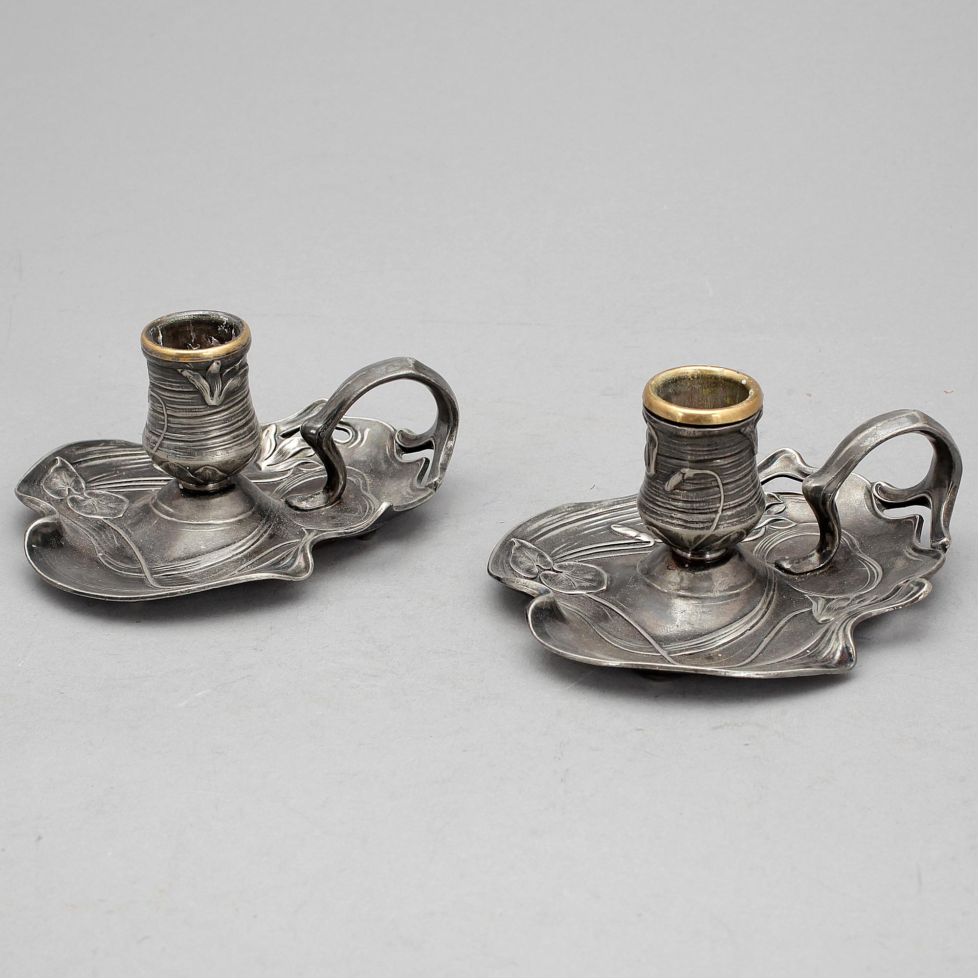 NATTLJUSSTAKAR, ett par, WMF, jugend, 1900-talets början.