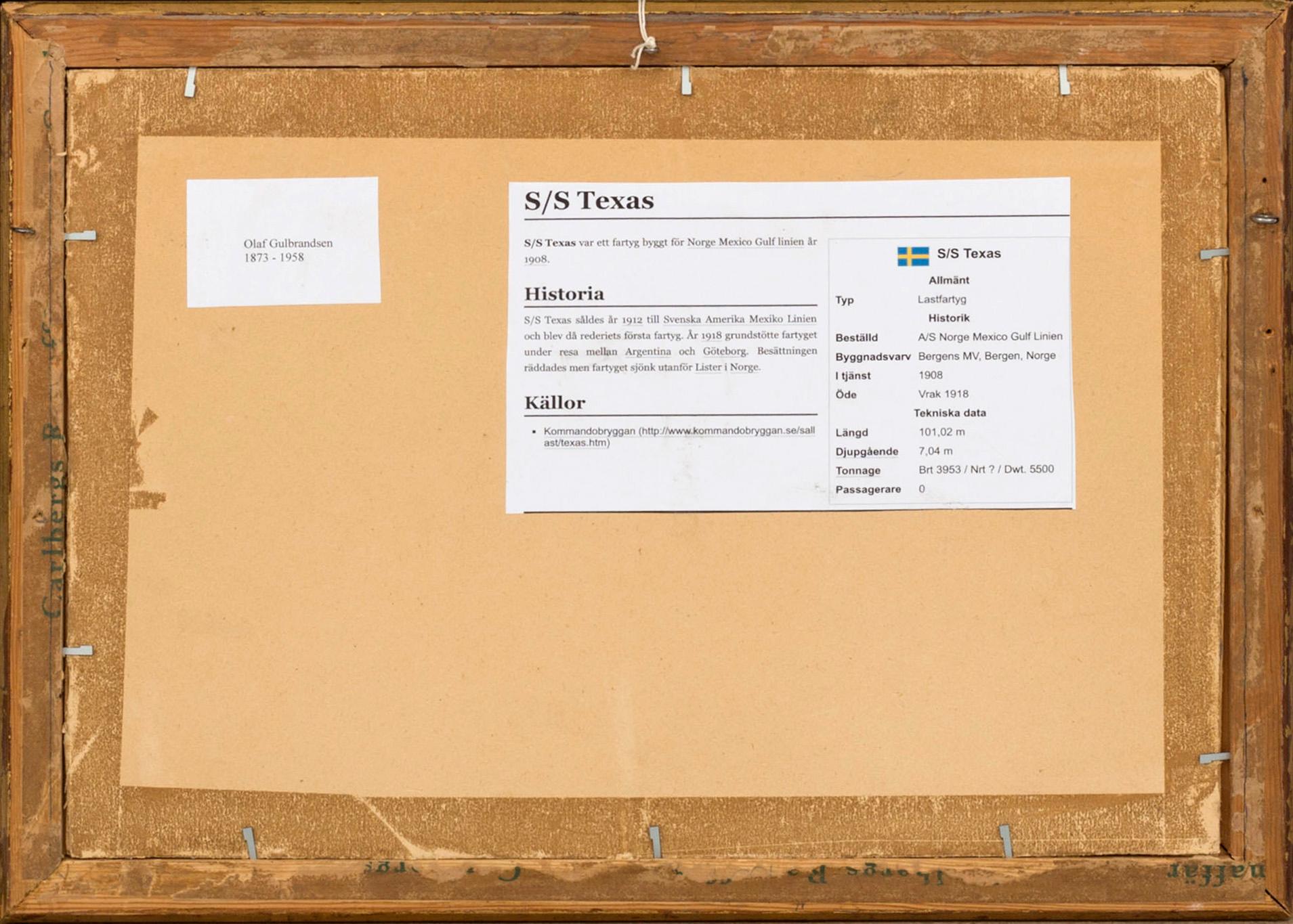 OLAF GULBRANDSEN, oil on paper, signed 1912.