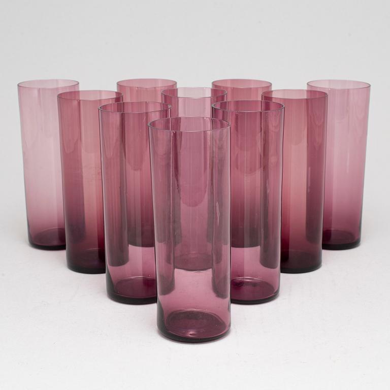 TAPIO WIRKKALA, 10 Iittala glasses, Finland.