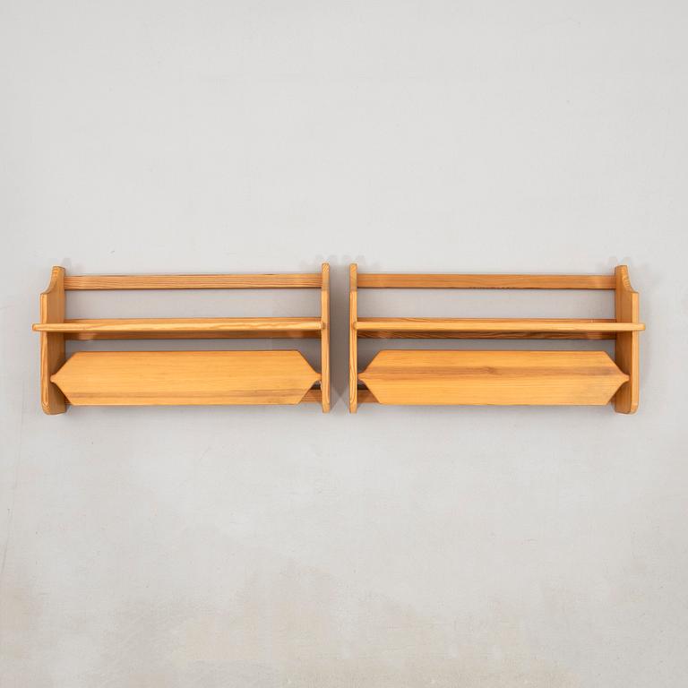 Yngve Ekström, wall shelves/bedside shelves, a pair for Swedese, late 20th century.