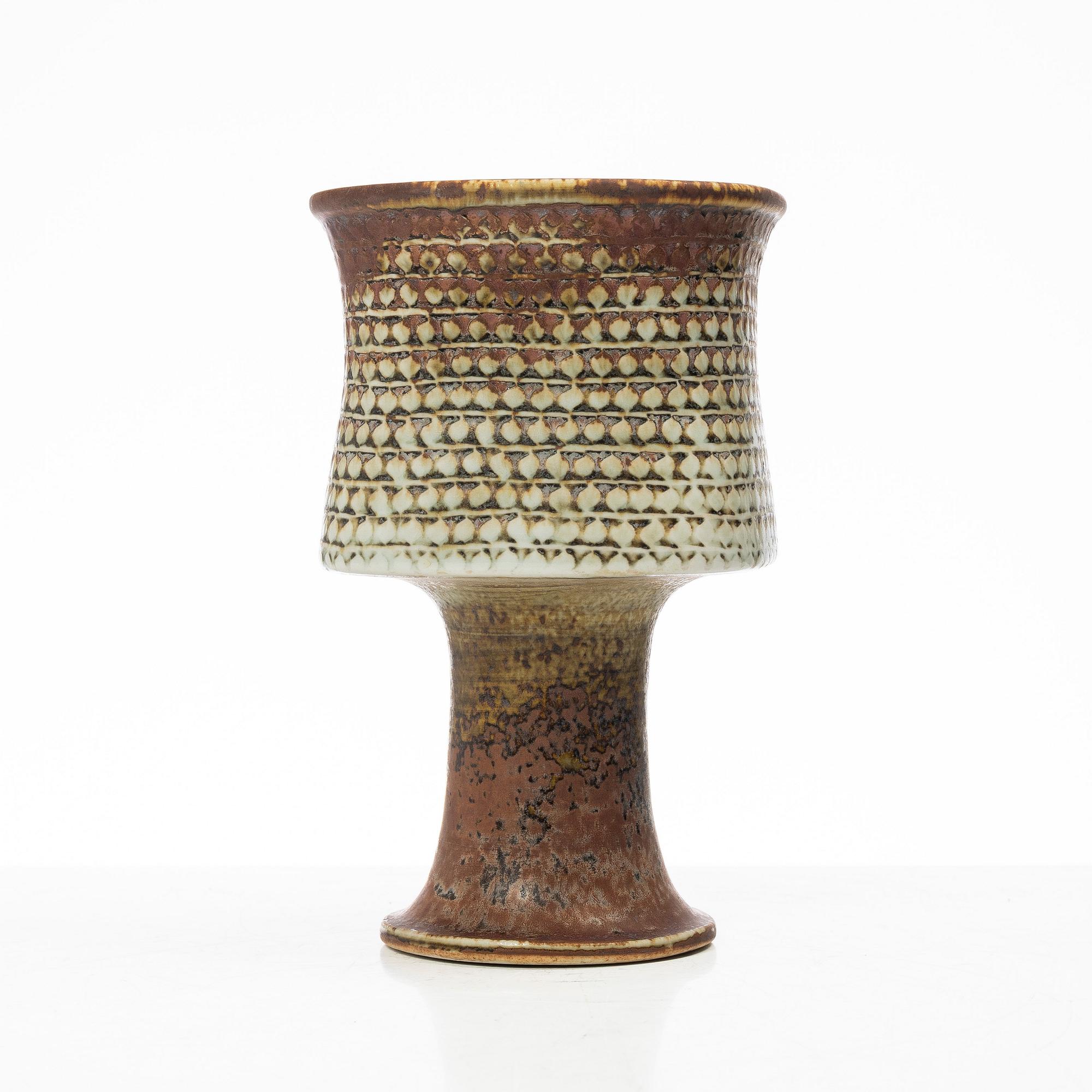 Stig Lindberg, vas på fot, stengods, Gustavsbergs Studio.