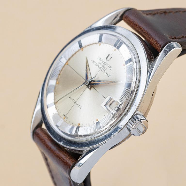 Universal Genève, Polerouter Date, "Crosshair" Dial, ca 1963.