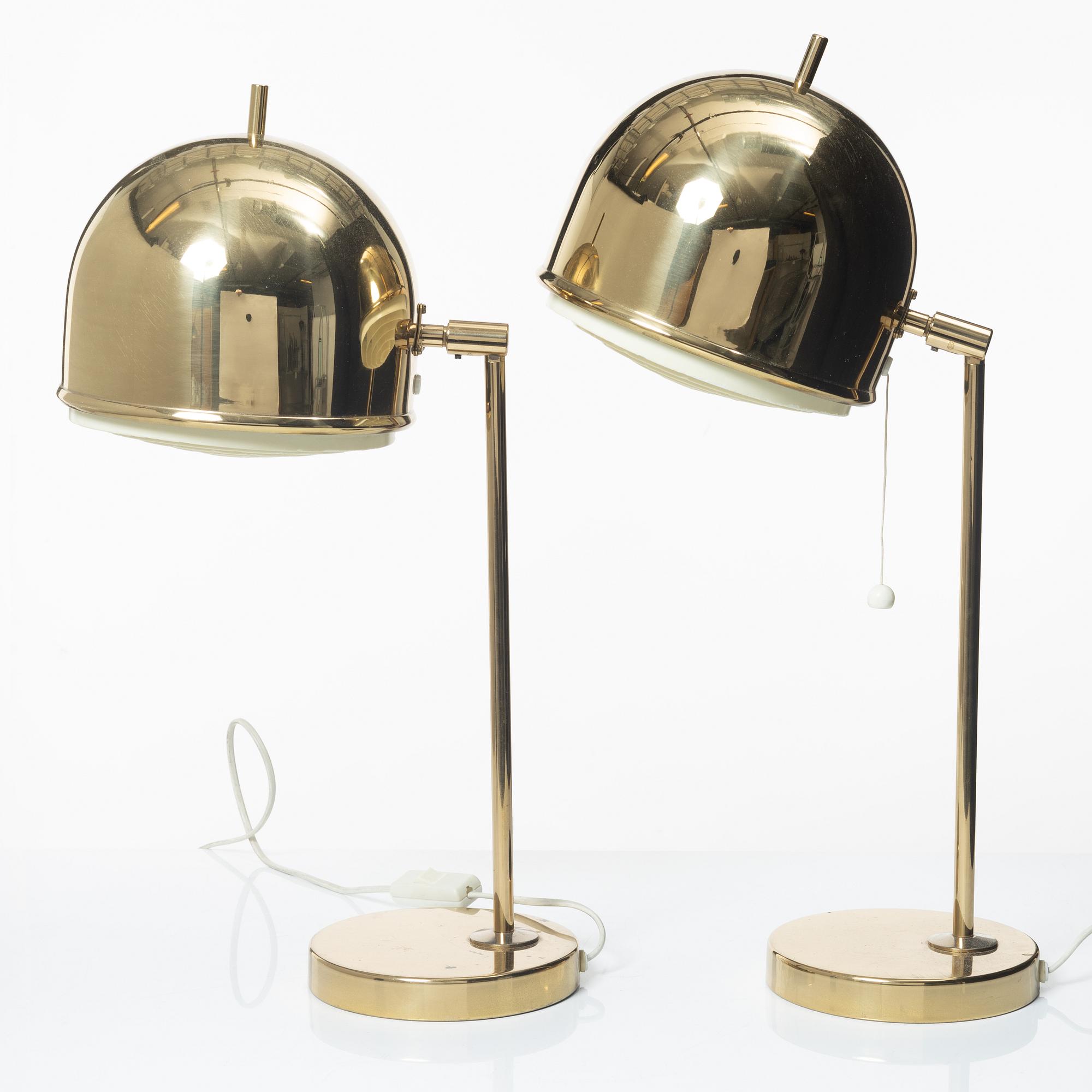 Eje Ahlgren, bordslampor, ett par, modell "B-075", Bergboms, Malmö, 1960-70-tal.