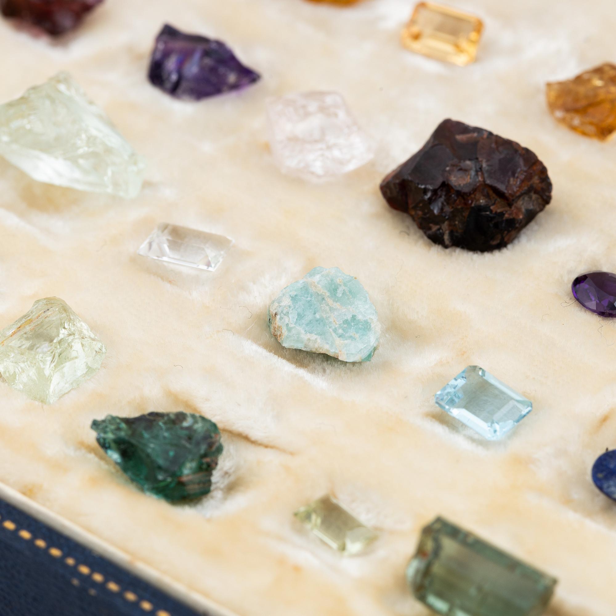 A case with 56 loose gemstones.
