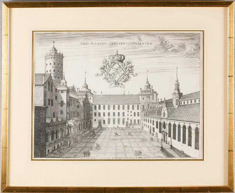 KOPPARSTICK, 6 st, ur "Suecia Antiqua et Hodierna", 1800-tal.