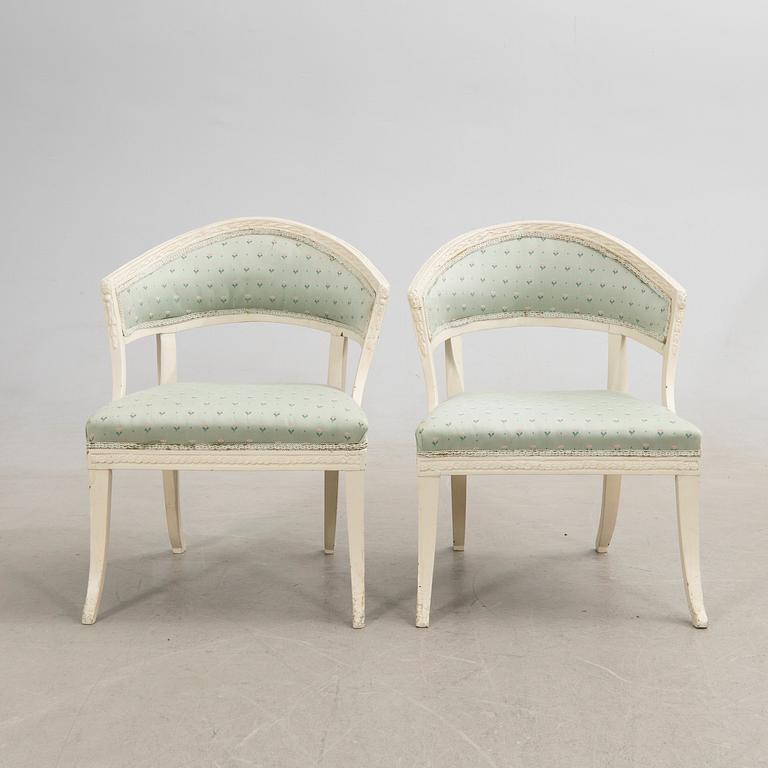 Bergère armchairs, a pair, Gustavian.