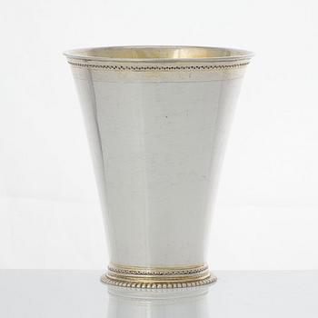 A Swedish early 18th century parcel-gilt silver beaker, mark of Petter Ersson Lund, Stockholm 1713.