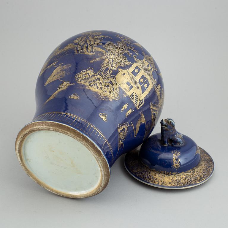 A powder blue jar with cover, Qing dynasty, Qianlong (1736-95).