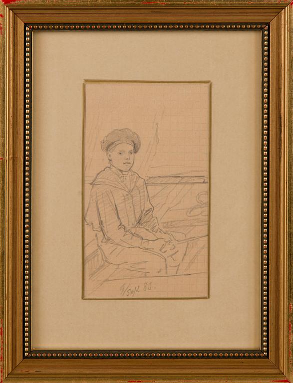 ADOLF VON BECKER, drawing, dated 9/sept 83.