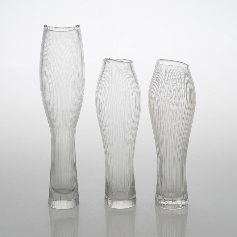 Tapio Wirkkala, a collection of 6 signed art glass. Signed.