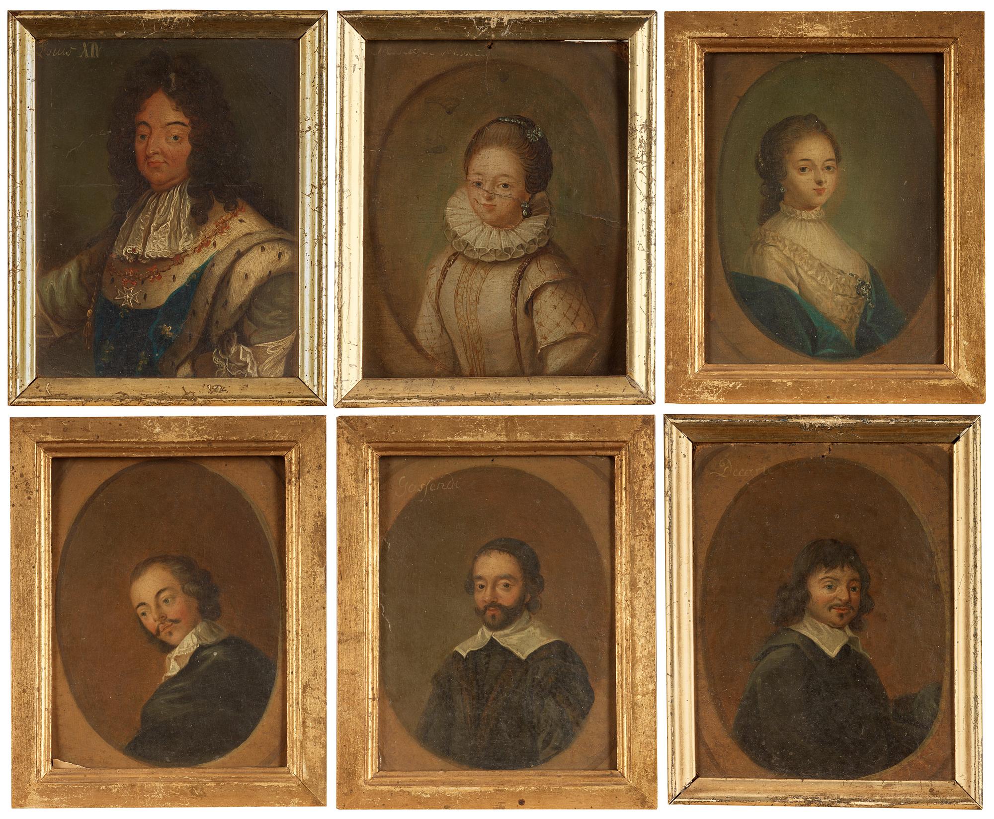 OKÄND KONSTNÄR 1700-TAL , Olja på papperspannåer, 16 st.
