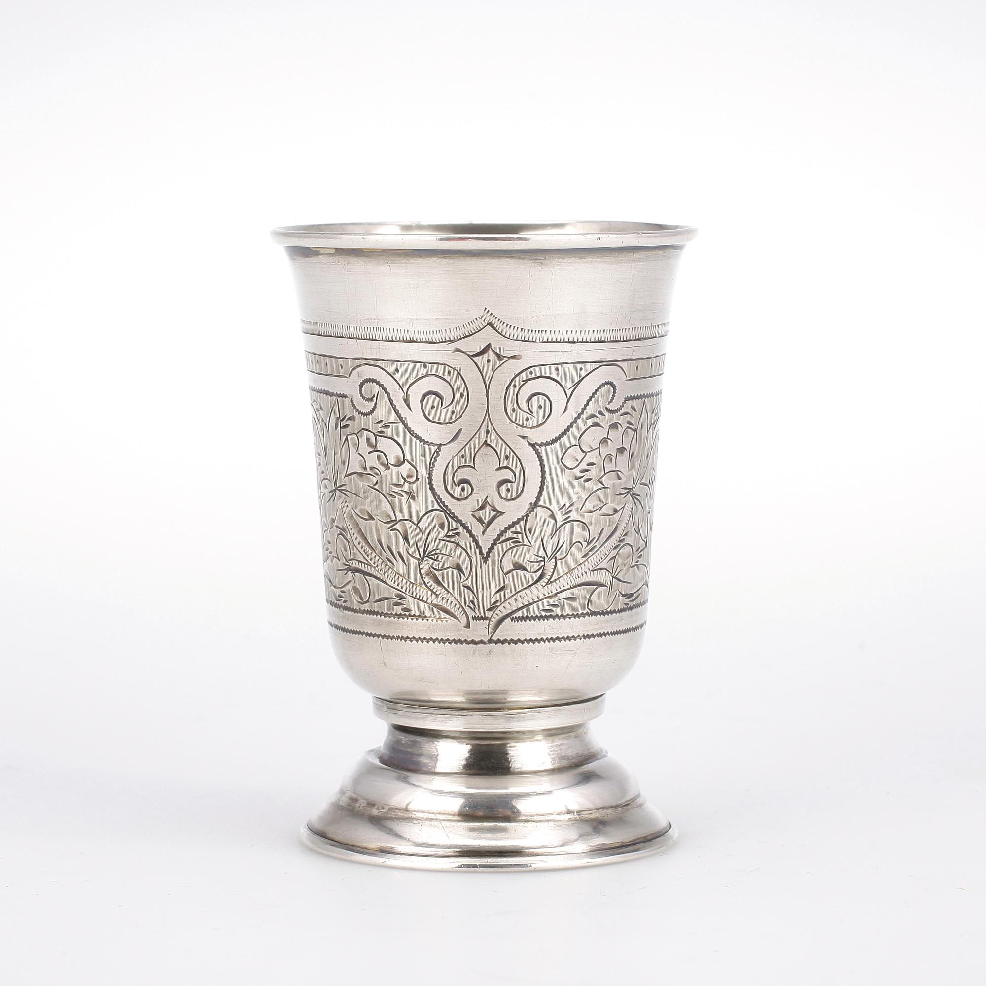 BÄGARE, silver, troligen Victor Vasilyevich Savinsky, Moskva, 1874, vikt ca 72 gram.