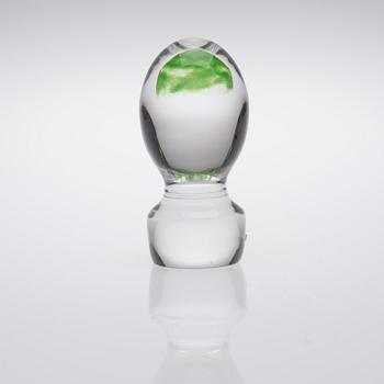 KONSTGLAS / BREVPRESS, 2 st, glas, "Kuukuna", signerade Nanny Still, Riihimäen Lasi.