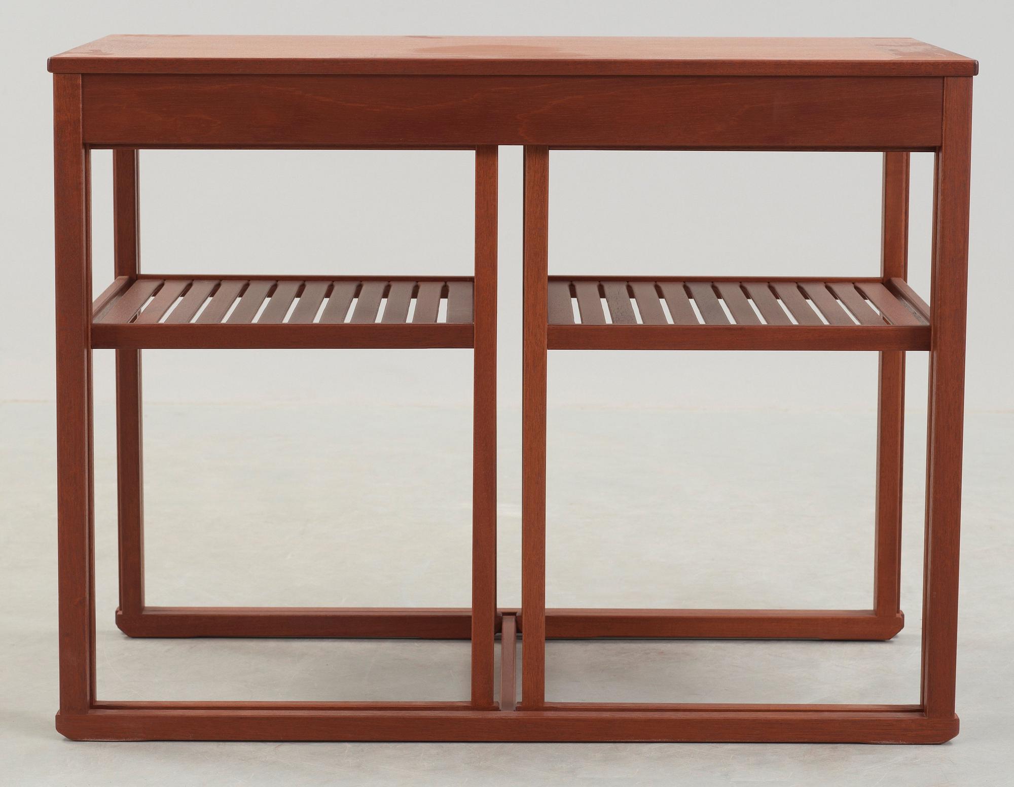 CARL MALMSTEN, satsbord, tre delar, "Släden", Åfors Möbelfabrik, 1988, jubileumsutgåva.