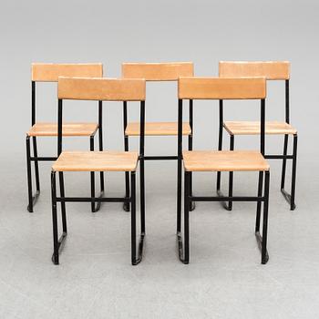 Five garden chairs from Grythyttans Stålmöbler, mid 20th Century.