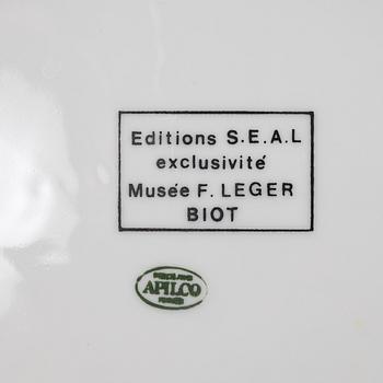 Tallrikar, 7st, med motiv av Fernand Léger, FD Chauvigny, Frankrike.