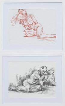 JULES SCHYL, teckningar, 2 stycken, signerade.