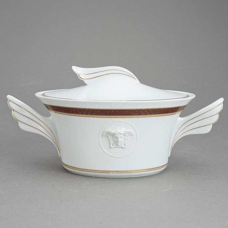 TERRIN, porslin, "Medallion Meandre Marron", Paul Wunderlich, Versace för Rosenthal.