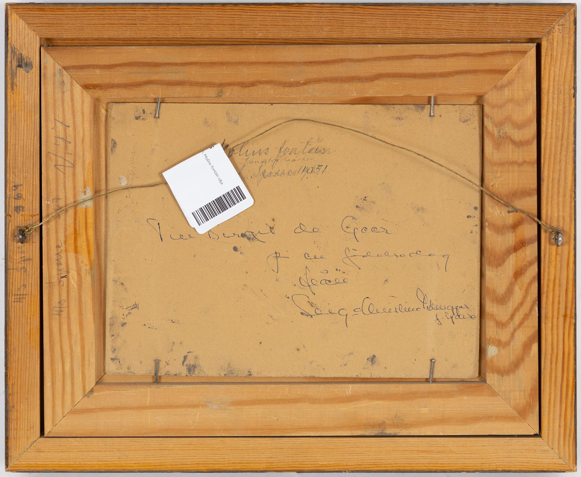 Louis Sparre, Molins Fountain, Kungsträdgården.