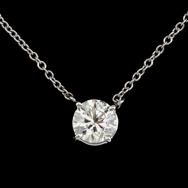COLLIER, 18 k vitguld, briljantslipad diamant ca 1.00 ct. Vikt 2,6 g.