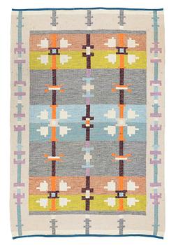 638. RUG. Flat weave. 231 x 153,5 cm. Signed a tergo AGDA ÖSTERBERG.