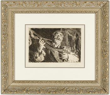 Anders Zorn · ANDERS ZORN, etsning, "Vicke", utförd 1918, signerad.