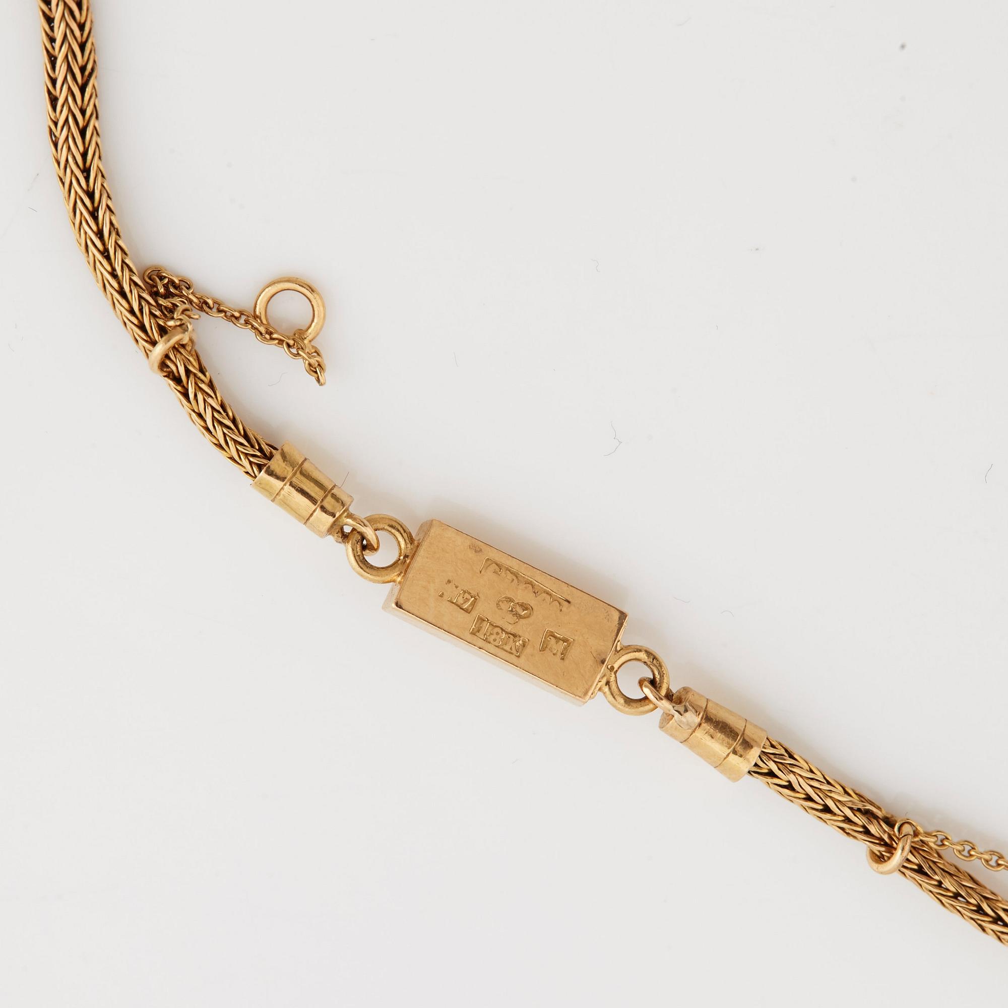 A old cut diamond pendant. Late 19th century.