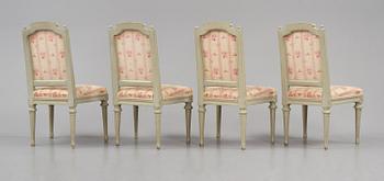 A set of four late-Gustavian chairs, Stockholm, late 18th century.